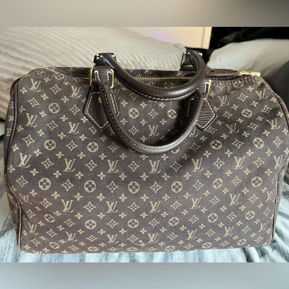Authentic Louis Vuitton Monogram Mini Lin Speedy 30